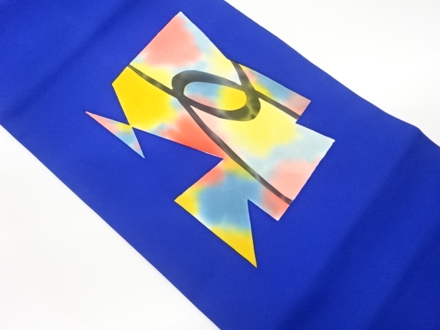 塩瀬抽象幾何学模様名古屋帯